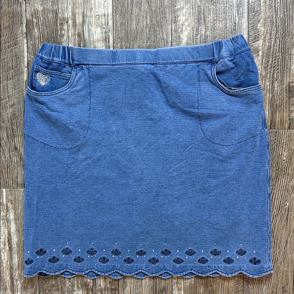 Dream Jeannes by QUACKER FACTORY Skort Skirt Shorts Light Denim Women, Large
